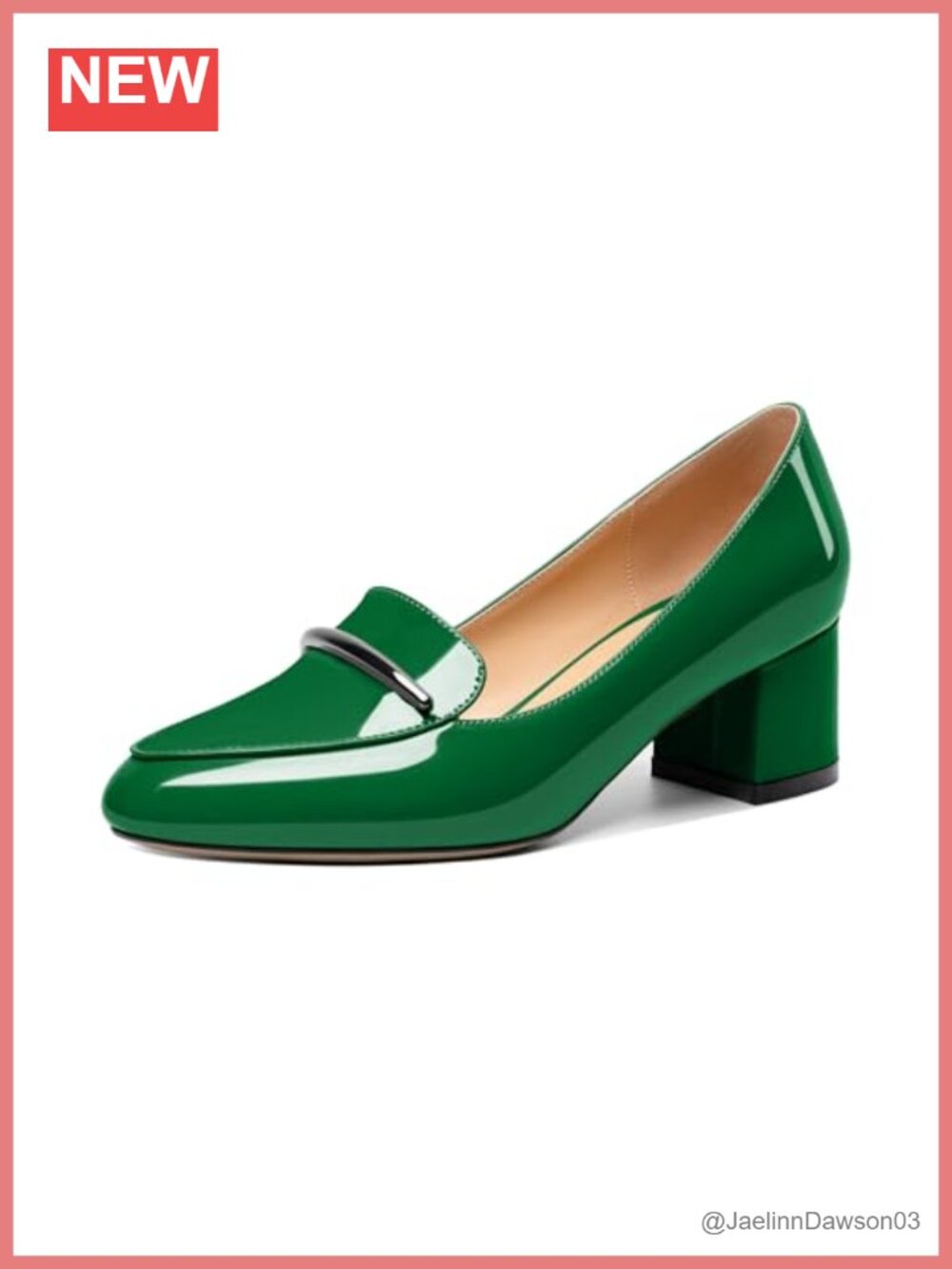 Women's Low Heel Loafer Pumps Round Toe Block Heel Slip On 2 Inch Comfort Shoes